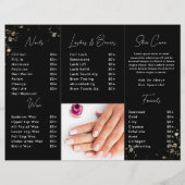 Broschüre "Black Gold Speck Nail Salon Price List" (Rückseite)