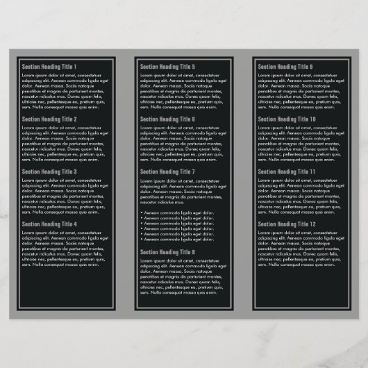 Broschüre "Black Gray Simple Border" (Rückseite)