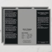 Broschüre "Black Gray Simple Border" (Vorne/Hinten)