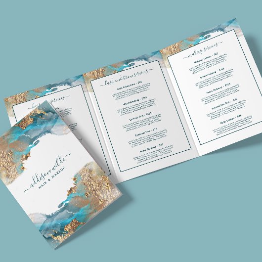 Broschüre "Blue and Gold Modern Art Liquid Ink Sal