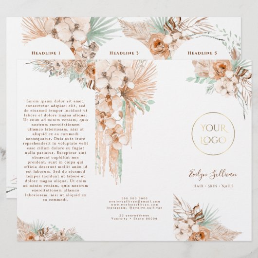 Broschüre "boho tropic beige and mint" (Vorne/Hinten)