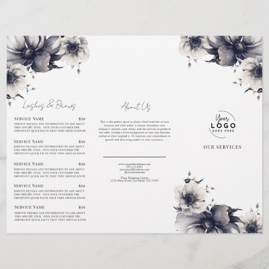 Broschüre "Elegante Schwarz-weiß Wellness-Center S (Hinten)