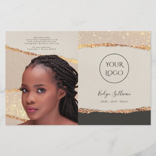 Broschüre "Gold Black Shimmer Paper Bifold" (Vorderseite)