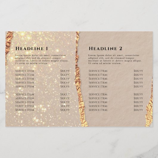 Broschüre "Gold Black Shimmer Paper Bifold" (Rückseite)