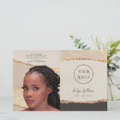 Broschüre "Gold Black Shimmer Paper Bifold" (Stehend Vorderseite)