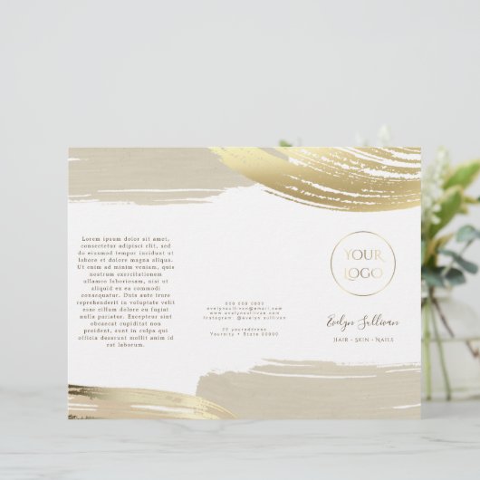 Broschüre "Gold Paint Brush Strokes" (Stehend Vorderseite)