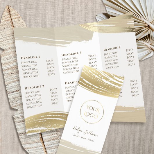 Broschüre "Gold Paint Brush Strokes"