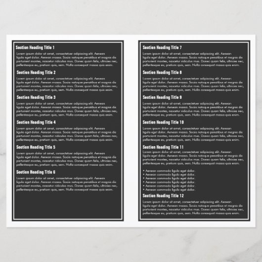 Broschüre "Grau White Simple Border" (Rückseite)