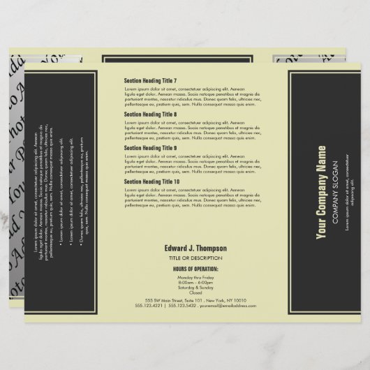 Broschüre "Graugelb" (Vorne/Hinten)