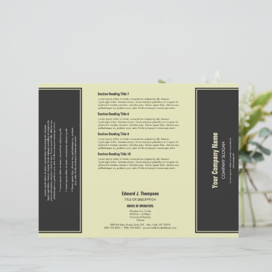 Broschüre "Graugelb" (Stehend Vorderseite)