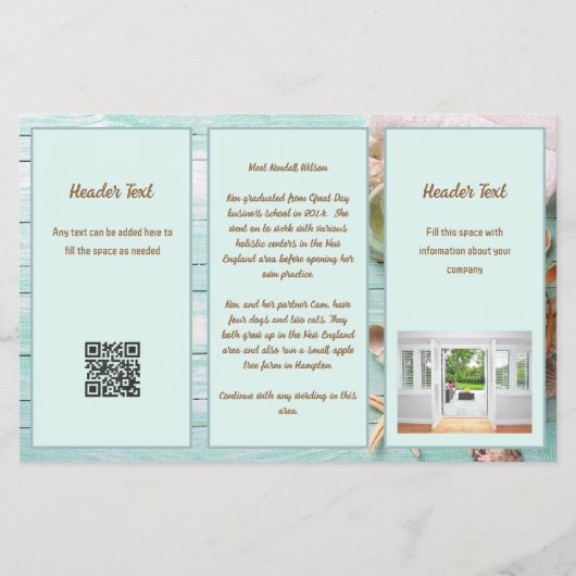 Broschüre Holistic Blue Wood Wellness-Center (Hinten)