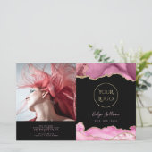 Broschüre "hot pink agate bifold" (Stehend Vorderseite)