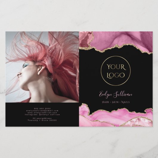 Broschüre "hot pink agate bifold" (Vorderseite)