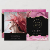 Broschüre "hot pink agate bifold" (Vorne/Hinten)