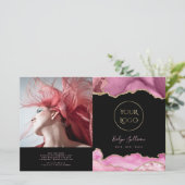 Broschüre "hot pink agate bifold" (Stehend Vorderseite)