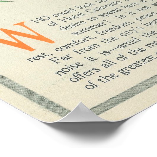 Broschüre Hotel Colorado Poster (Ecke)