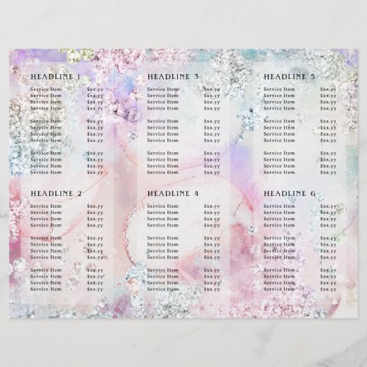 Broschüre "Imitate iridescent Aquarell Glitzer" (Rückseite)