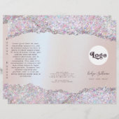 Broschüre Imitate mit rosa Glitzer (Vorne/Hinten)