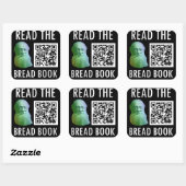 Broschüre lesen quadratischer aufkleber (Blatt)