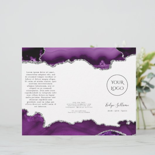 Broschüre "lila und silber" (Stehend Vorderseite)