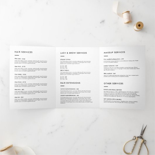 Broschüre "Minimalistisch Makeup Artist Brushes Sa (Innenseite)