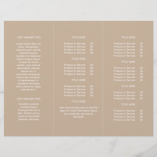 Broschüre "Minimalistische Geschäftslogos und Text (Rückseite)