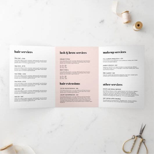 Broschüre "Minimalistisches Gesicht Schönheitslogo (Innenseite)