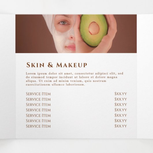 Broschüre mit Beige und Minze (Innenseite Mitte)