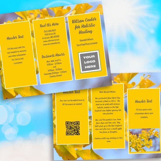 Broschüre mit gegliederten Gingko-Geschäftslogos