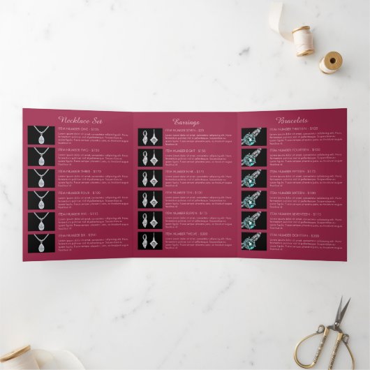 Broschüre mit modernen rosa Mode-Schmuck für Busin (Innenseite)