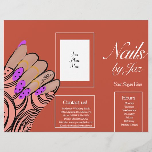 Broschüre "Modernes Nail Services" Flyer (Hinten)