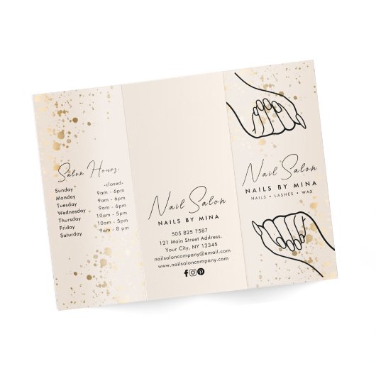 Broschüre "Neutral Gold Speck Nail Salon Price Lis