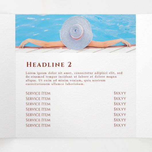 Broschüre "Peach and blue tropfold" (Innenseite Mitte)