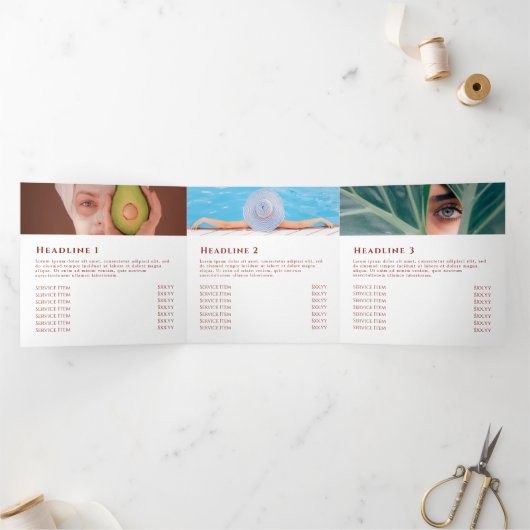 Broschüre "Peach and blue tropfold" (Innenseite)