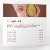 Broschüre "Peach and blue tropfold" (Innen Erste Seite)