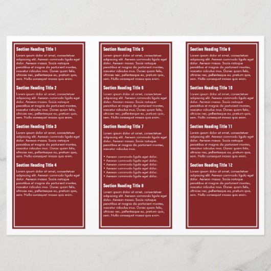 Broschüre "Red White Simple Border" (Rückseite)