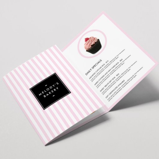Broschüre "Retro Pink and White Stripes"
