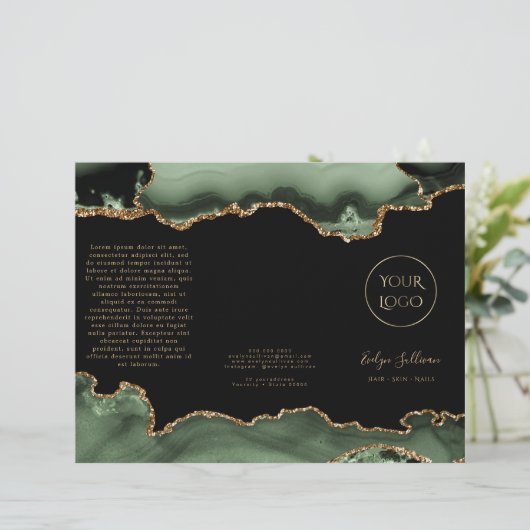 Broschüre "Sage green" und "Gold" (Stehend Vorderseite)