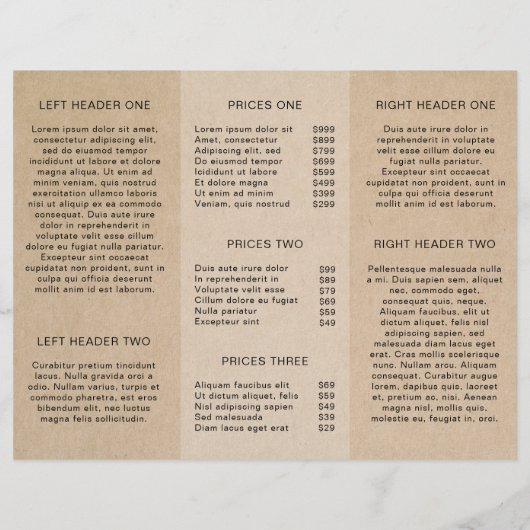 Broschüre "Simple Brown Rustic Business Trifold" (Rückseite)