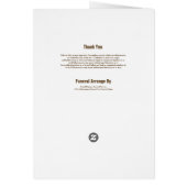 Broschüre über das Beerdigungsprogramm (Hinten)