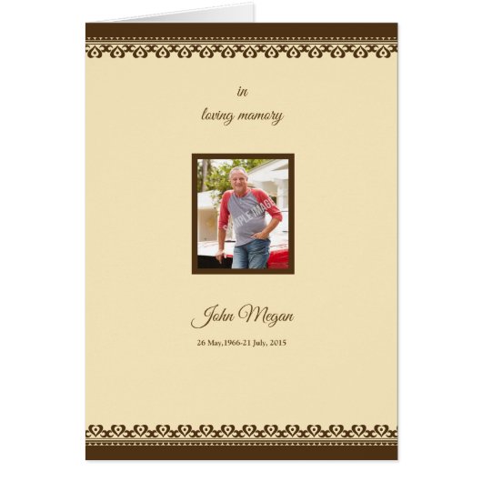 Broschüre über das Beerdigungsprogramm (Vorne)