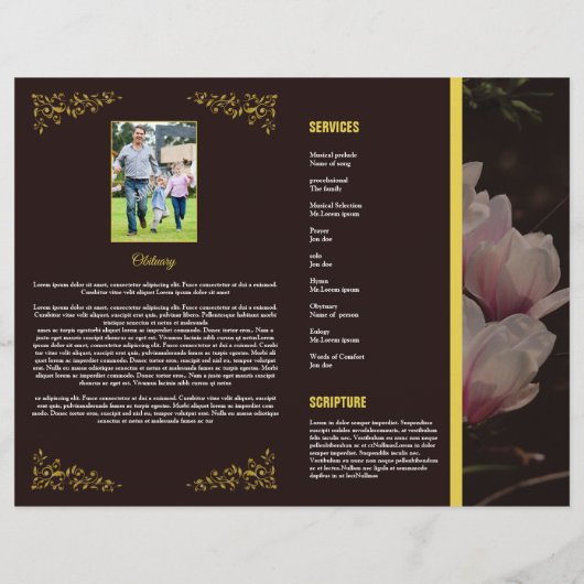 Broschüre über das Beerdigungsprogramm (Hinten)