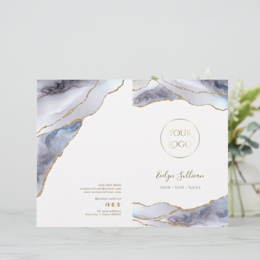 Broschüre über das graublaue Agate-Service (Stehend Vorderseite)