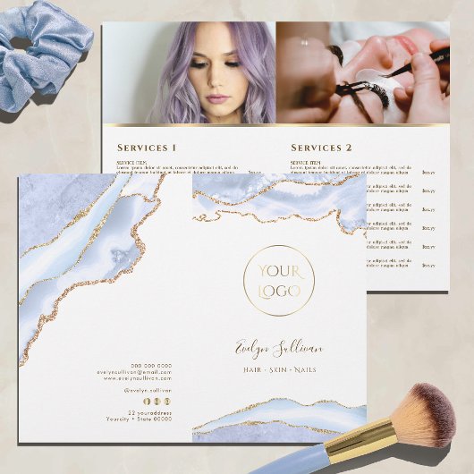 Broschüre über das pastellblaue Agate-Service