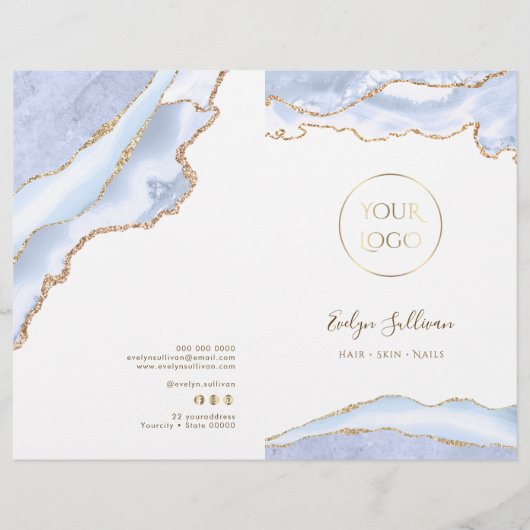 Broschüre über das pastellblaue Agate-Service (Vorderseite)