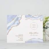 Broschüre über das pastellblaue Agate-Service (Stehend Vorderseite)