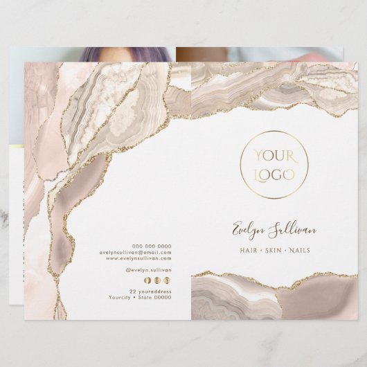 Broschüre über das Service-Menü "Elfenbeingold" (Vorne/Hinten)