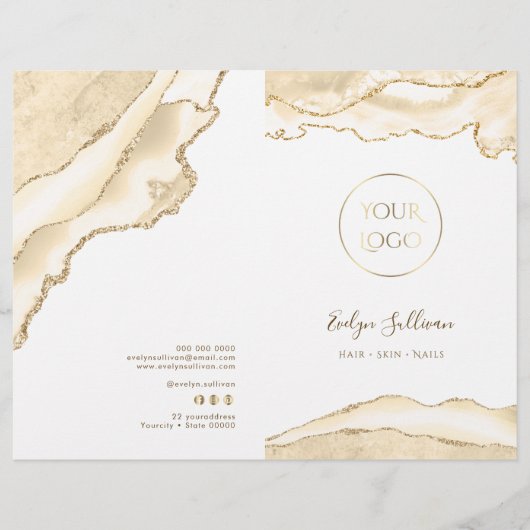 Broschüre über das zarte Pfirsichmenü (Vorderseite)