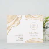 Broschüre über das zarte Pfirsichmenü (Stehend Vorderseite)