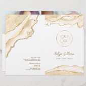 Broschüre über das zarte Pfirsichmenü (Vorne/Hinten)